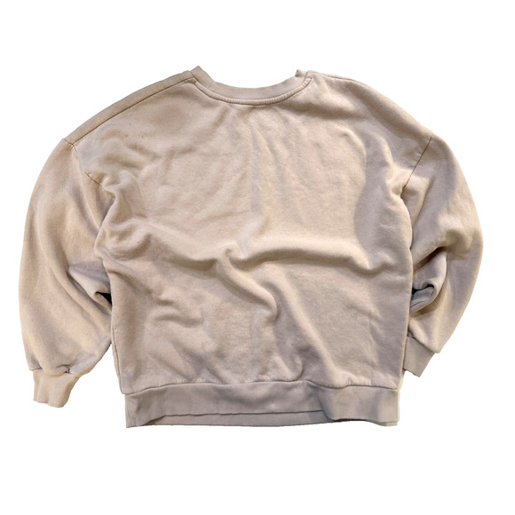 Good Vibes Leopard Sweatshirt Womens Medium Zenana Taupe Graphic Cropped Boxedd - Picture 6 of 8